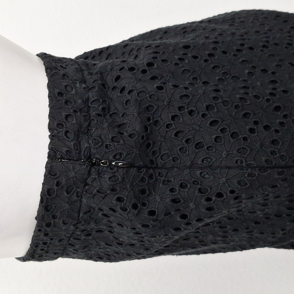 Coldwater Creek Black Eyelet Whimsigoth Witchy Romantic Goth A-Line Maxi Skirt L - Picture 7 of 10